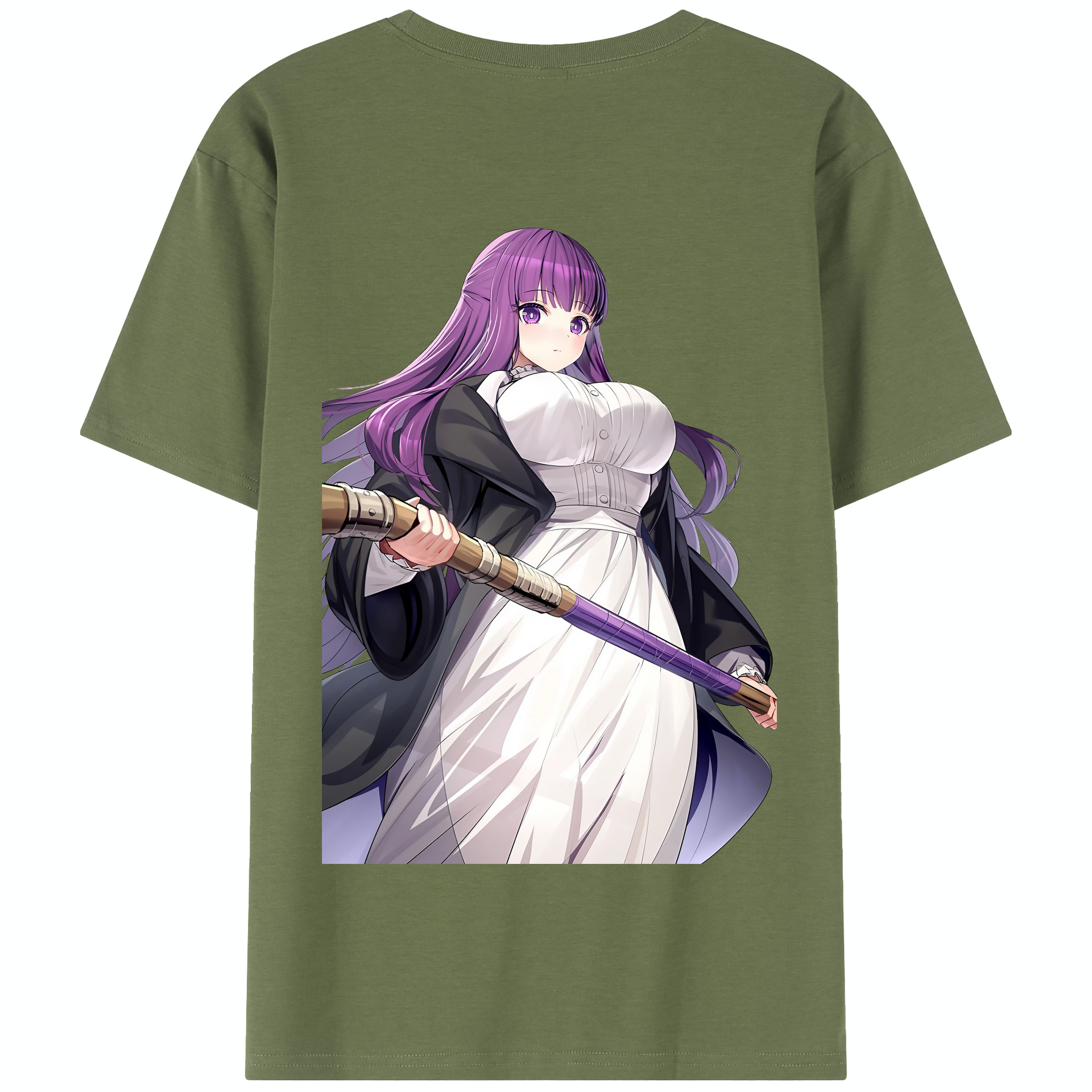 （画像用） 葬送のフリーレン Frieren 綿100％半袖Tシャツ（背面プリント）